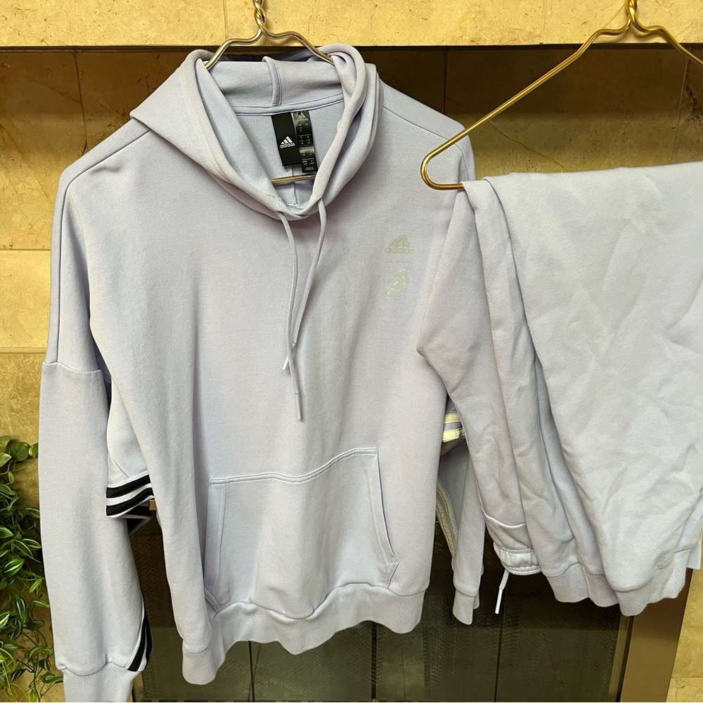 Adidas Women's Lavender Sweatsuit (hoodie and sweats)